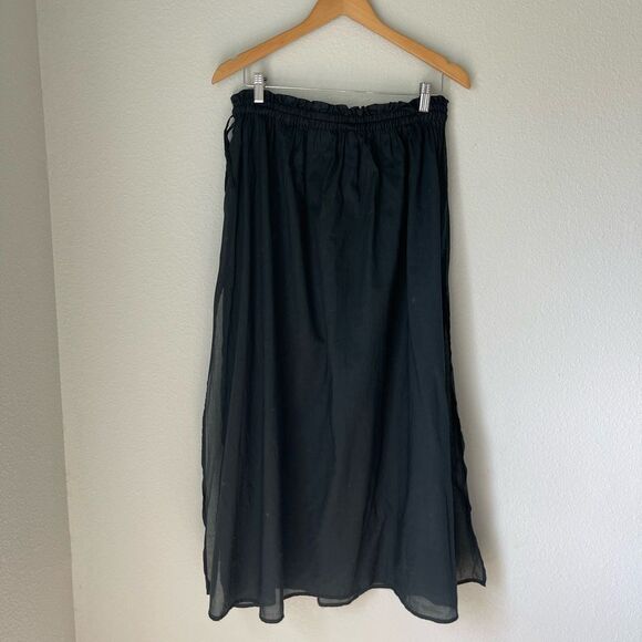 J. Crew Cotton Voile Side Tie Beach Swim Cover Up Skirt in Black - Picture 9 of 12